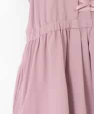KJPGD01034 a.v.v KIDS(アー・ヴェ・ヴェ) [120-160]【接触冷感/毛玉になりにくい】レースアップフレアワンピース ピンク