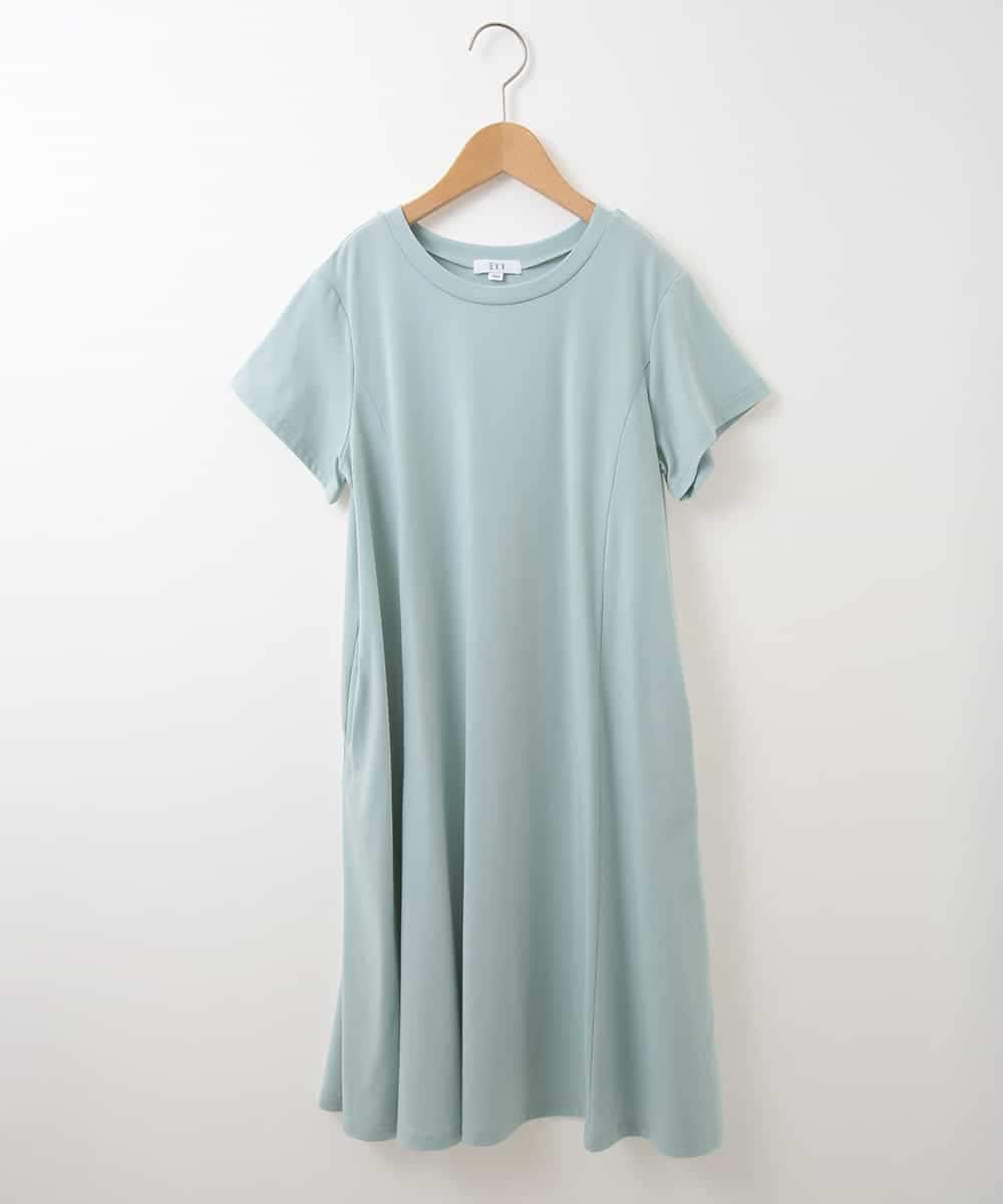 KJPGM33016 a.v.v KIDS(アー・ヴェ・ヴェ) [100-130]【プチプラ】AラインTシャツワンピース[WEB限定サイズ] グリーン