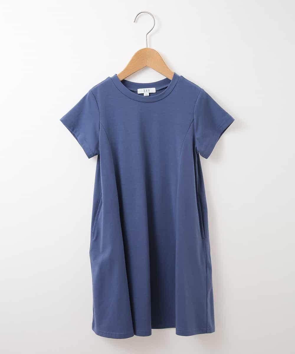 KJPGM33016 a.v.v KIDS(アー・ヴェ・ヴェ) [100-130]【プチプラ】AラインTシャツワンピース[WEB限定サイズ] ブルー