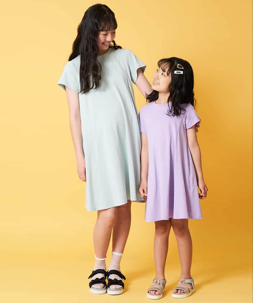 KJPGM33016 a.v.v KIDS(アー・ヴェ・ヴェ) [100-130]【プチプラ】AラインTシャツワンピース[WEB限定サイズ] ラベンダー