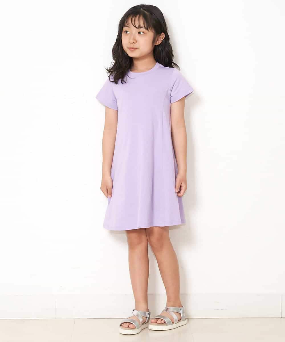 KJPGM33016 a.v.v KIDS(アー・ヴェ・ヴェ) [100-130]【プチプラ】AラインTシャツワンピース[WEB限定サイズ] ラベンダー