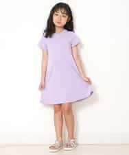 KJPGM33016 a.v.v KIDS(アー・ヴェ・ヴェ) [100-130]【プチプラ】AラインTシャツワンピース[WEB限定サイズ] ラベンダー