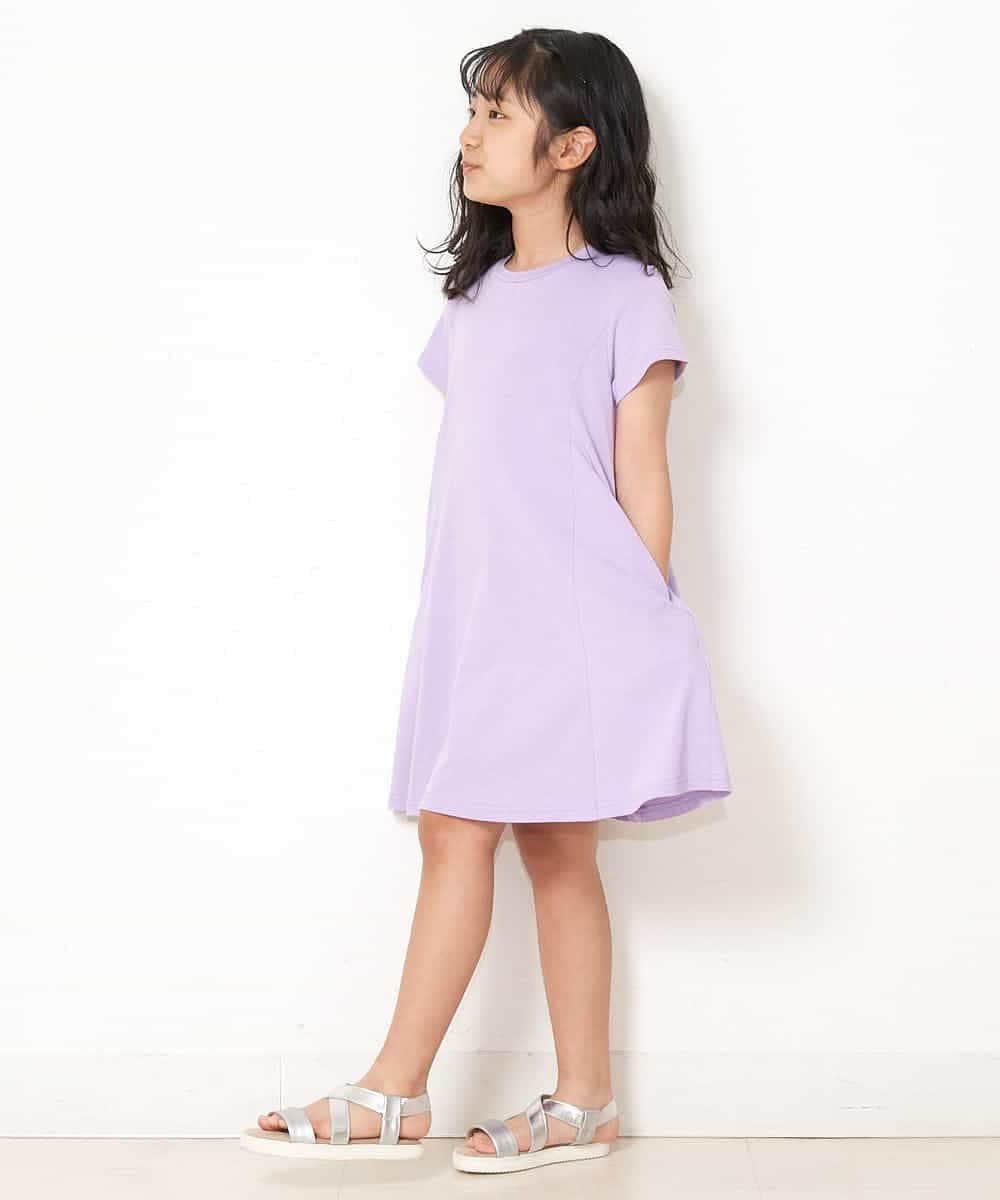 KJPGM33016 a.v.v KIDS(アー・ヴェ・ヴェ) [100-130]【プチプラ】AラインTシャツワンピース[WEB限定サイズ] ラベンダー