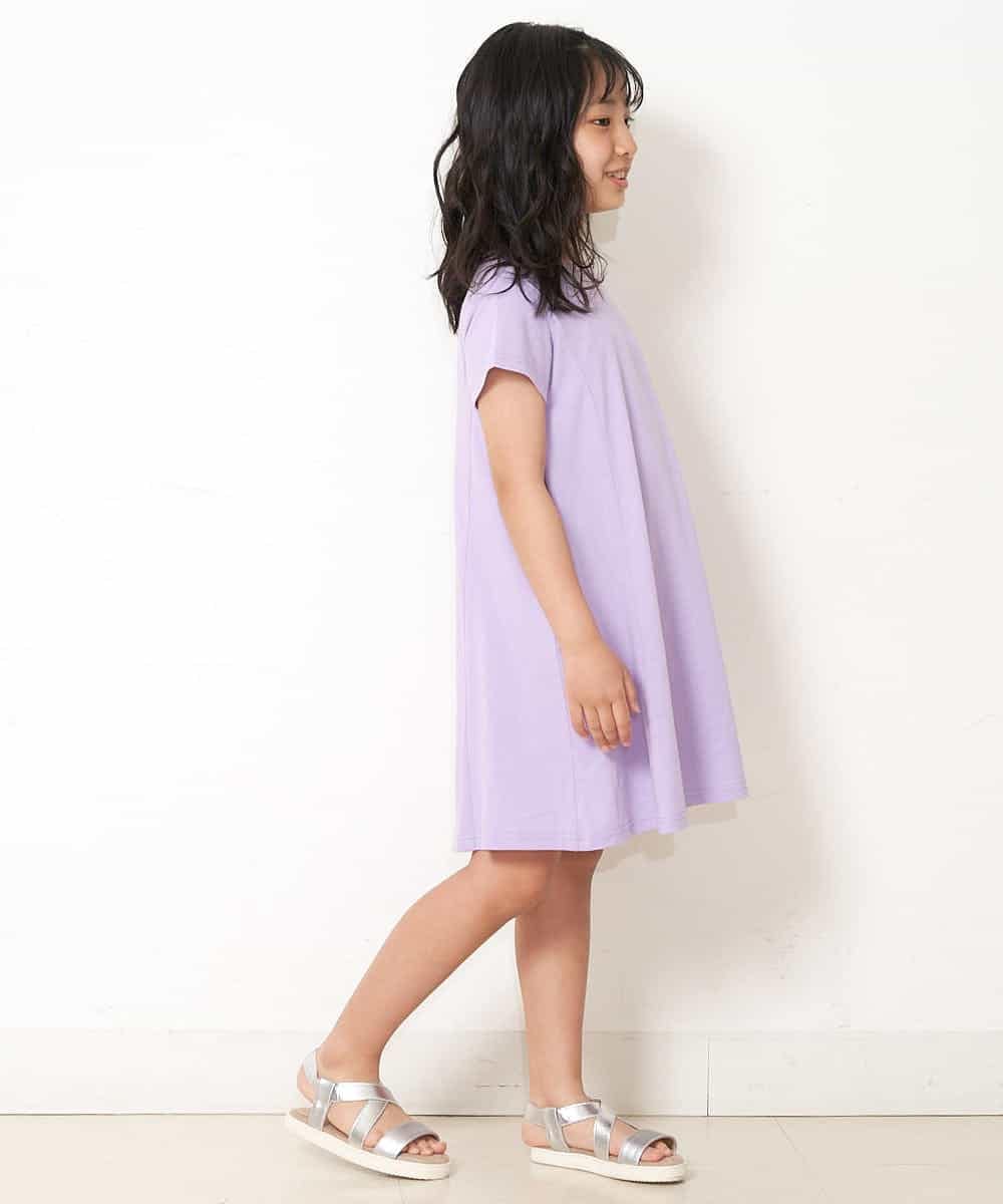 KJPGM33016 a.v.v KIDS(アー・ヴェ・ヴェ) [100-130]【プチプラ】AラインTシャツワンピース[WEB限定サイズ] ラベンダー