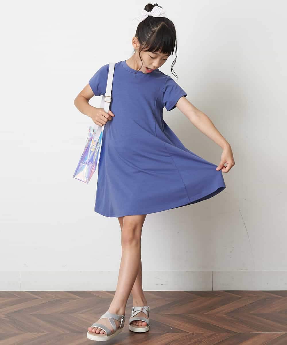 KJPGM33016 a.v.v KIDS(アー・ヴェ・ヴェ) [100-130]【プチプラ】AラインTシャツワンピース[WEB限定サイズ] ラベンダー