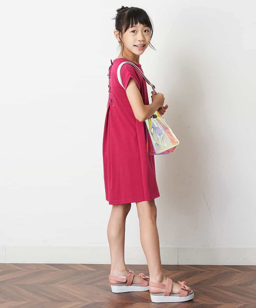 KJPGM35024 a.v.v KIDS(アー・ヴェ・ヴェ) [100-130]バックレースアップワンピース[WEB限定サイズ] ピンク