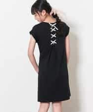 KJPGM35024 a.v.v KIDS(アー・ヴェ・ヴェ) [100-130]バックレースアップワンピース[WEB限定サイズ] ブラック
