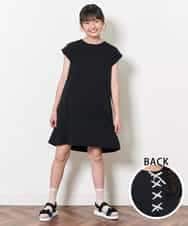 KJPGM35024 a.v.v KIDS(アー・ヴェ・ヴェ) [100-130]バックレースアップワンピース[WEB限定サイズ] ブラック