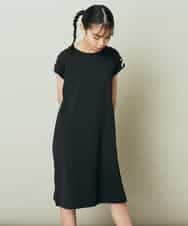 KJPGP01024 a.v.v KIDS(アー・ヴェ・ヴェ) [100-130]ショルダーリボンTシャツワンピース ピンク