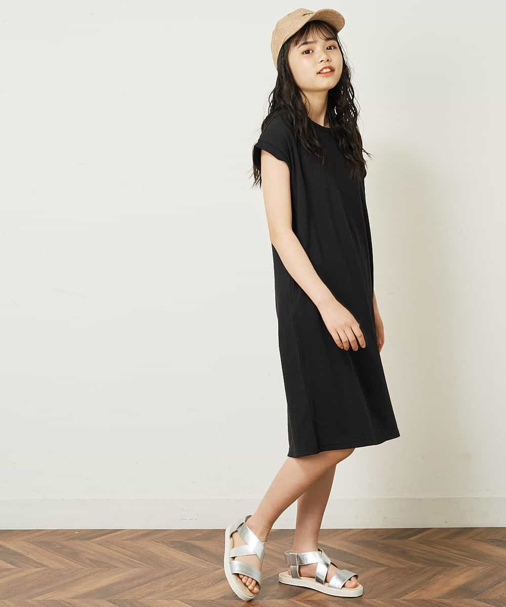 KJPGP02024 a.v.v KIDS(アー・ヴェ・ヴェ) [100-130]バックレースアップTシャツワンピース ピンク
