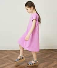 KJPGP02024 a.v.v KIDS(アー・ヴェ・ヴェ) [100-130]バックレースアップTシャツワンピース ピンク