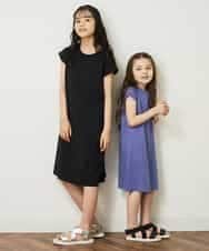 KJPGP02024 a.v.v KIDS(アー・ヴェ・ヴェ) [100-130]バックレースアップTシャツワンピース ピンク