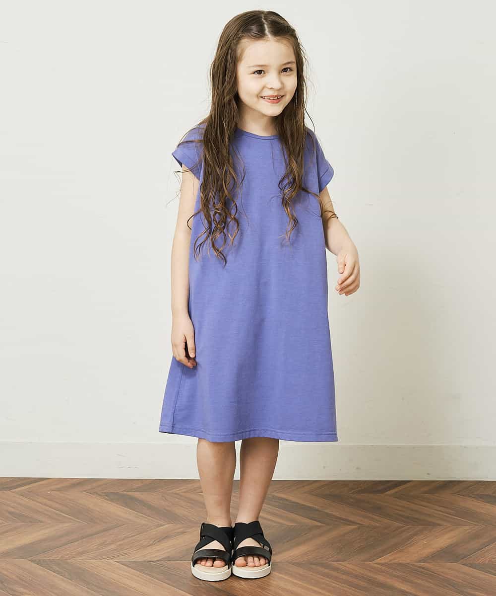 KJPGP02024 a.v.v KIDS(アー・ヴェ・ヴェ) [100-130]バックレースアップTシャツワンピース ピンク