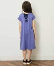 KJPGP02024 a.v.v KIDS(アー・ヴェ・ヴェ) [100-130]バックレースアップTシャツワンピース ピンク
