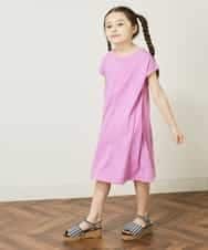 KJPGP02024 a.v.v KIDS(アー・ヴェ・ヴェ) [100-130]バックレースアップTシャツワンピース ピンク