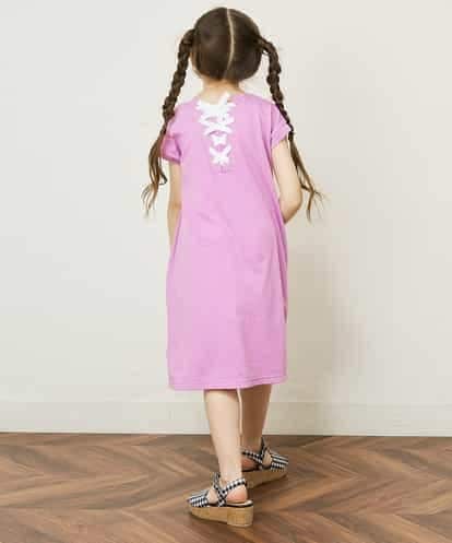 KJPGP02024  [100-130]バックレースアップTシャツワンピース