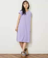 KJPGP02024 a.v.v KIDS(アー・ヴェ・ヴェ) [100-130]バックレースアップTシャツワンピース ラベンダー