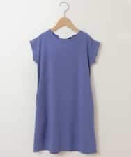 KJPGP02024 a.v.v KIDS(アー・ヴェ・ヴェ) [100-130]バックレースアップTシャツワンピース ブルー