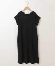 KJPGP02024 a.v.v KIDS(アー・ヴェ・ヴェ) [100-130]バックレースアップTシャツワンピース ブラック