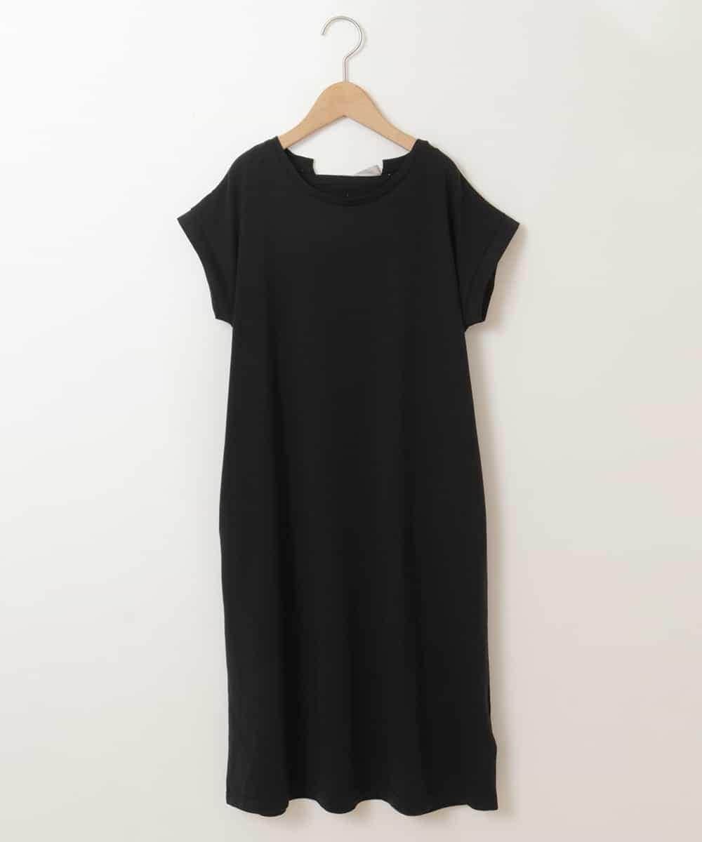 KJPGP02024 a.v.v KIDS(アー・ヴェ・ヴェ) [100-130]バックレースアップTシャツワンピース ブラック