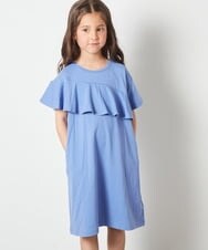 KJPGT03034 a.v.v KIDS(アー・ヴェ・ヴェ) [140-150]アシメフリルAラインワンピース ブルー