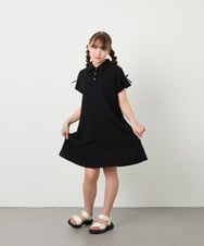 KJPHD75049 a.v.v KIDS(アー・ヴェ・ヴェ) [130-160]【冷感/洗える】パールボタンカノコワンピース ブラック
