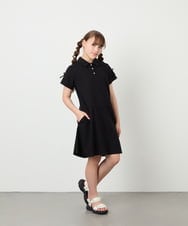 KJPHD75049 a.v.v KIDS(アー・ヴェ・ヴェ) [130-160]【冷感/洗える】パールボタンカノコワンピース ブラック