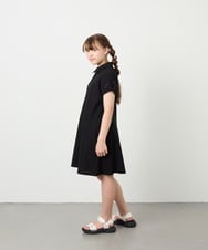 KJPHD75049 a.v.v KIDS(アー・ヴェ・ヴェ) [130-160]【冷感/洗える】パールボタンカノコワンピース ブラック