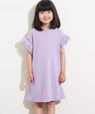 KJPHM01024 a.v.v KIDS(アー・ヴェ・ヴェ) [100-130]フリルスリーブAラインワンピース ラベンダー