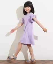 KJPHM01024 a.v.v KIDS(アー・ヴェ・ヴェ) [100-130]フリルスリーブAラインワンピース ラベンダー