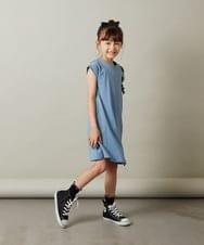 KJPHS20029 a.v.v KIDS(アー・ヴェ・ヴェ) [100-130]レースアップカットソーワンピース ブルー