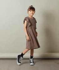 KJPHS22029 a.v.v KIDS(アー・ヴェ・ヴェ) [100-130]袖フリルワッフルワンピース ピンク