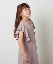 KJPHT22034 a.v.v KIDS(アー・ヴェ・ヴェ) [140-150]袖フリルワッフルワンピース ピンク