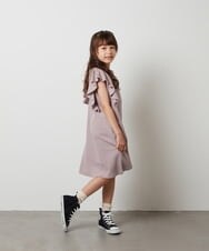 KJPHT22034 a.v.v KIDS(アー・ヴェ・ヴェ) [140-150]袖フリルワッフルワンピース ピンク