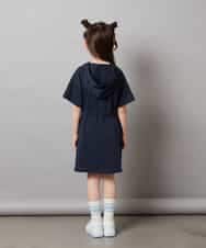 KJPHV20034 a.v.v KIDS(アー・ヴェ・ヴェ) [100-130]【接触冷感】ハーフジップフーディワンピース ライトグレー