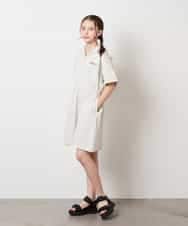 KJPHV20034 a.v.v KIDS(アー・ヴェ・ヴェ) [100-130]【接触冷感】ハーフジップフーディワンピース ライトグレー