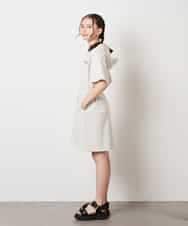 KJPHV20034 a.v.v KIDS(アー・ヴェ・ヴェ) [100-130]【接触冷感】ハーフジップフーディワンピース ライトグレー