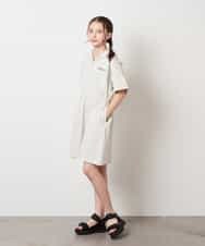 KJPHX20044 a.v.v KIDS(アー・ヴェ・ヴェ) 【接触冷感/ジメジメ対策/毛玉になりにくい】[160]ハーフジップフーディワンピース ライトグレー
