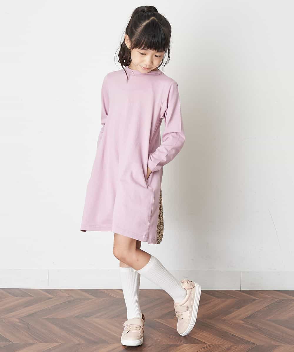 KJPJM20024 a.v.v KIDS(アー・ヴェ・ヴェ) [100-130]バックシャンAラインワンピース ピンク