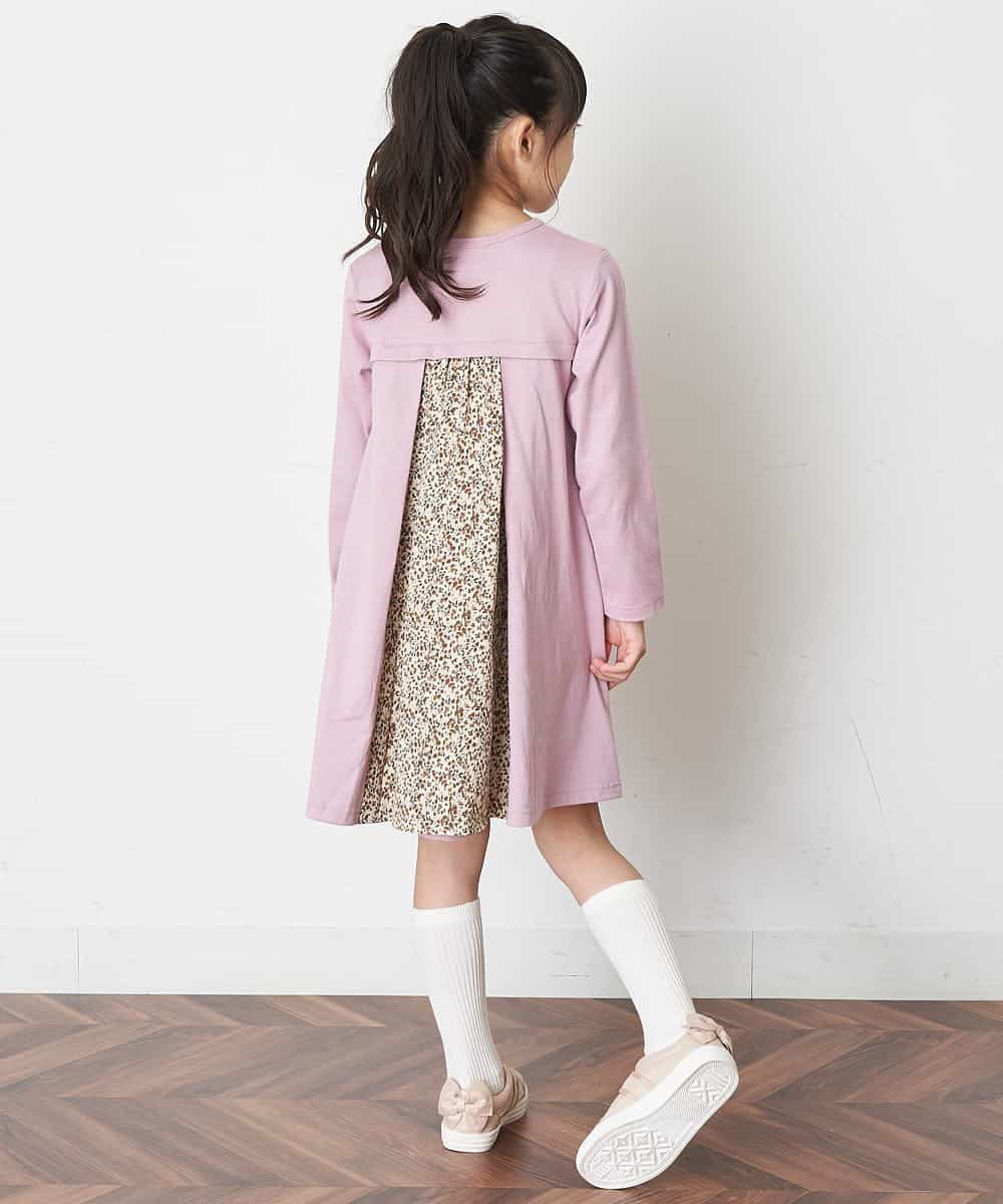 KJPJM20024 a.v.v KIDS(アー・ヴェ・ヴェ) [100-130]バックシャンAラインワンピース ピンク