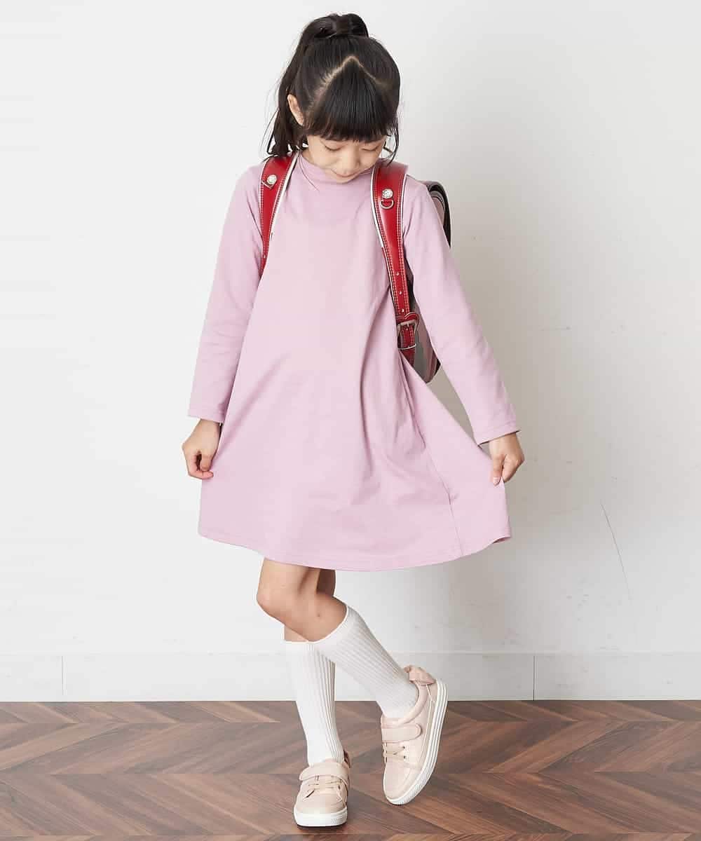 KJPJM20024 a.v.v KIDS(アー・ヴェ・ヴェ) [100-130]バックシャンAラインワンピース ピンク