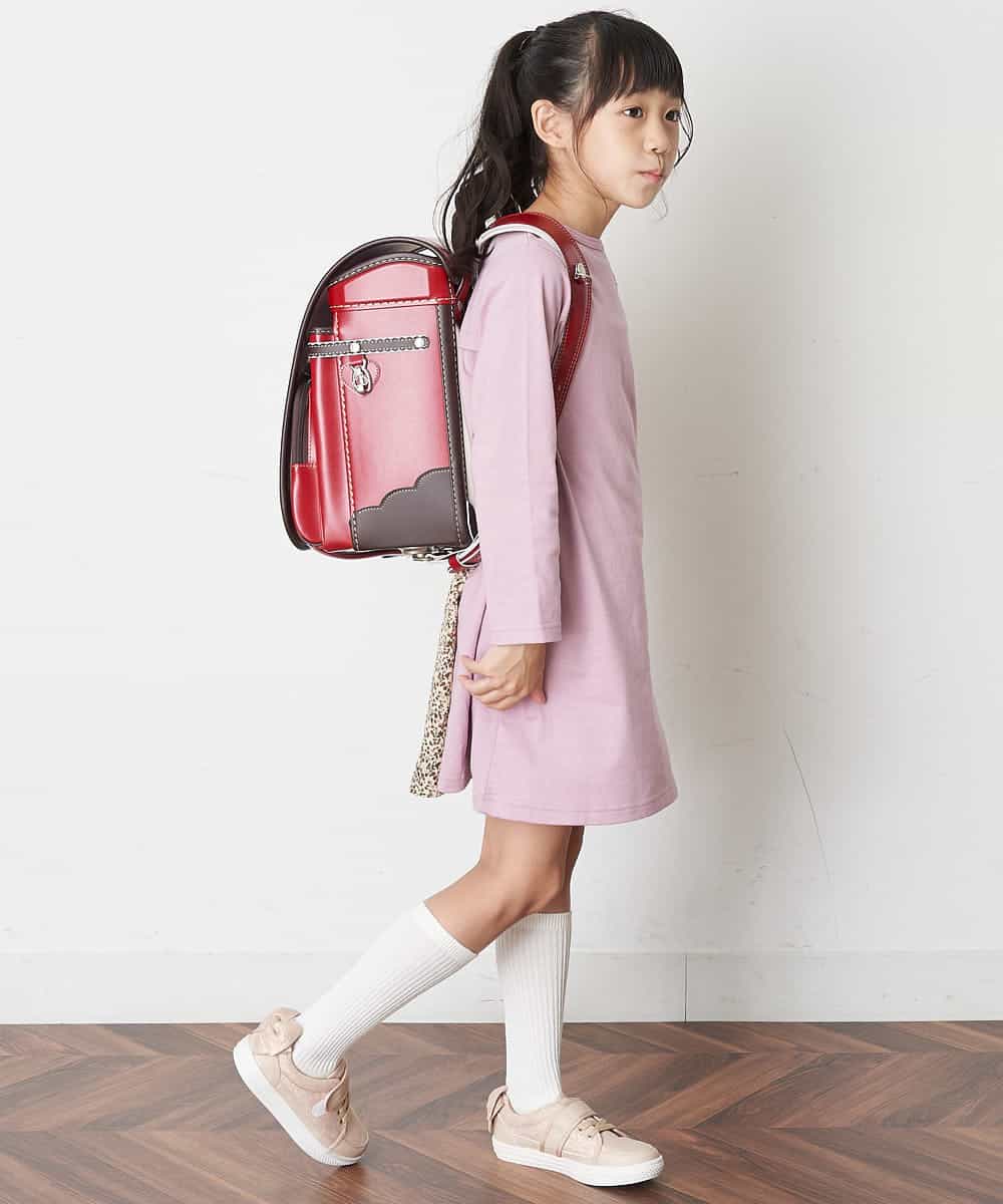 KJPJM20024 a.v.v KIDS(アー・ヴェ・ヴェ) [100-130]バックシャンAラインワンピース ピンク