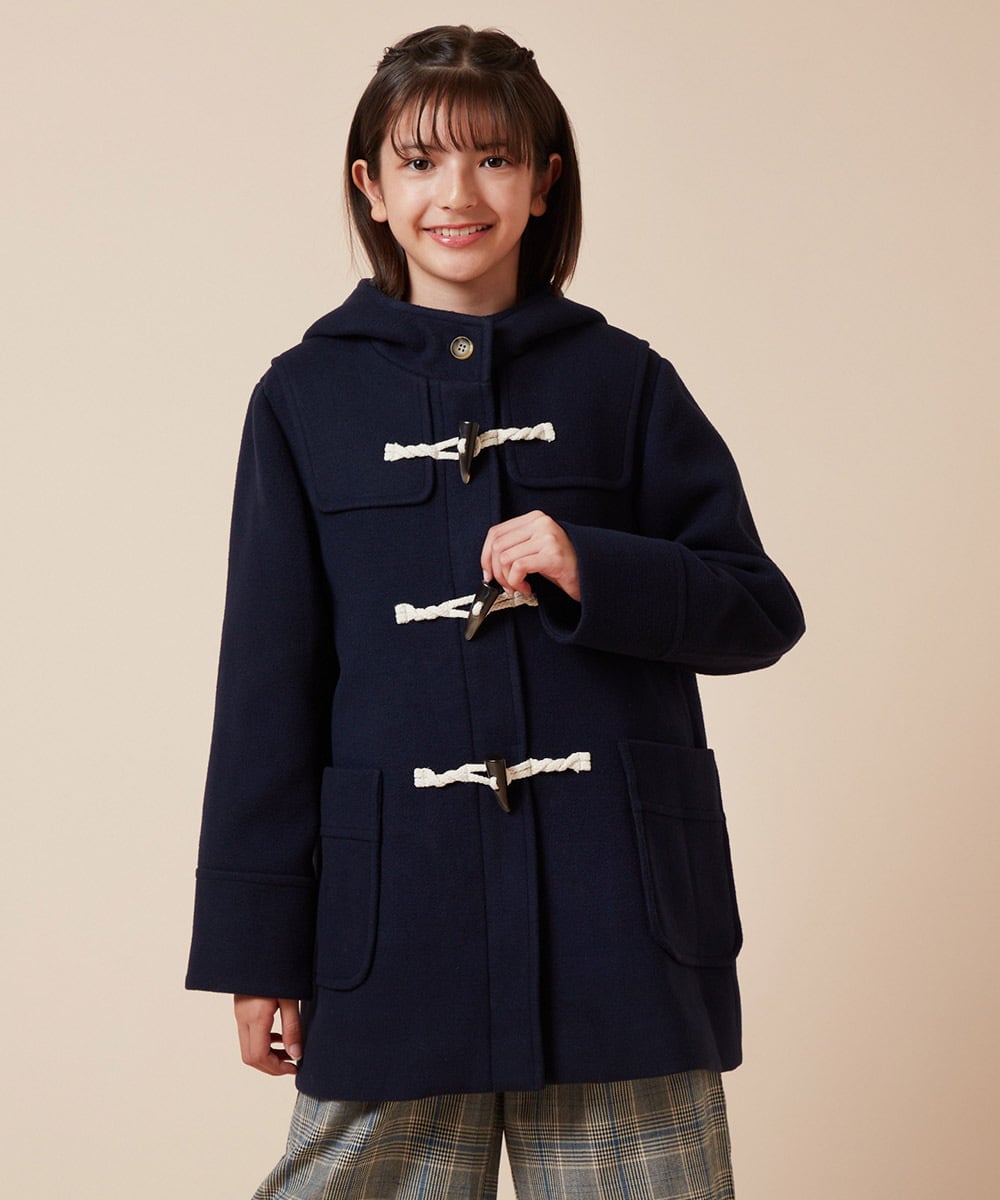 100-130]【選べる5色展開】ライトフェイクウールダッフルコート