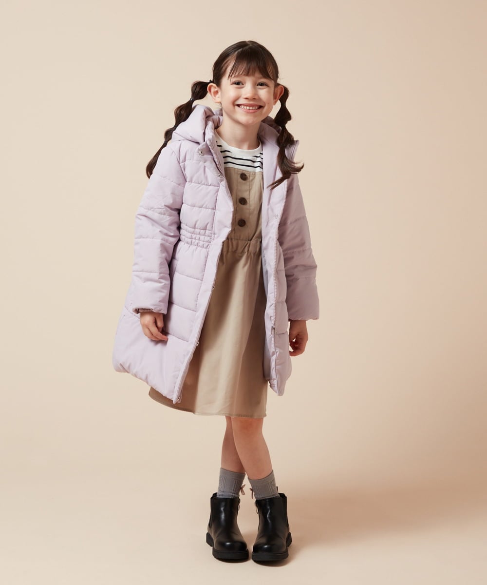 140-150]フィット＆フレア中綿ロングコート(その他のコート