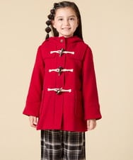 KJUAD01079 a.v.v KIDS(アー・ヴェ・ヴェ) [100-160]【アウター人気NO.１】【選べる５色展開/お家で洗える】ライトフェイクウールダッフルコート レッド