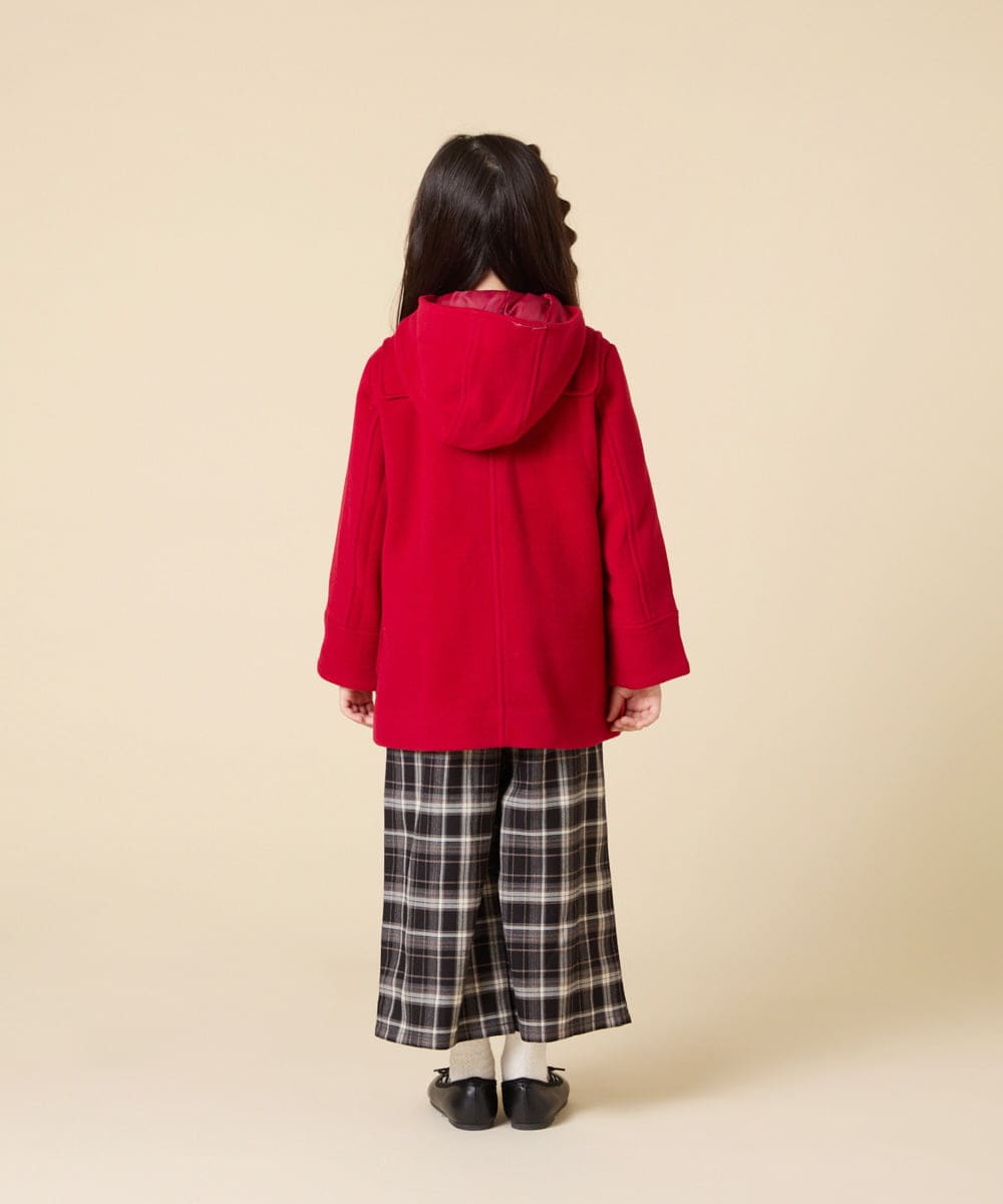 KJUAD01079 a.v.v KIDS(アー・ヴェ・ヴェ) [100-160]【アウター人気NO.１】【選べる５色展開/お家で洗える】ライトフェイクウールダッフルコート レッド