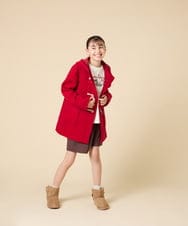 KJUAD01079 a.v.v KIDS(アー・ヴェ・ヴェ) [100-160]【アウター人気NO.１】【選べる５色展開/お家で洗える】ライトフェイクウールダッフルコート レッド
