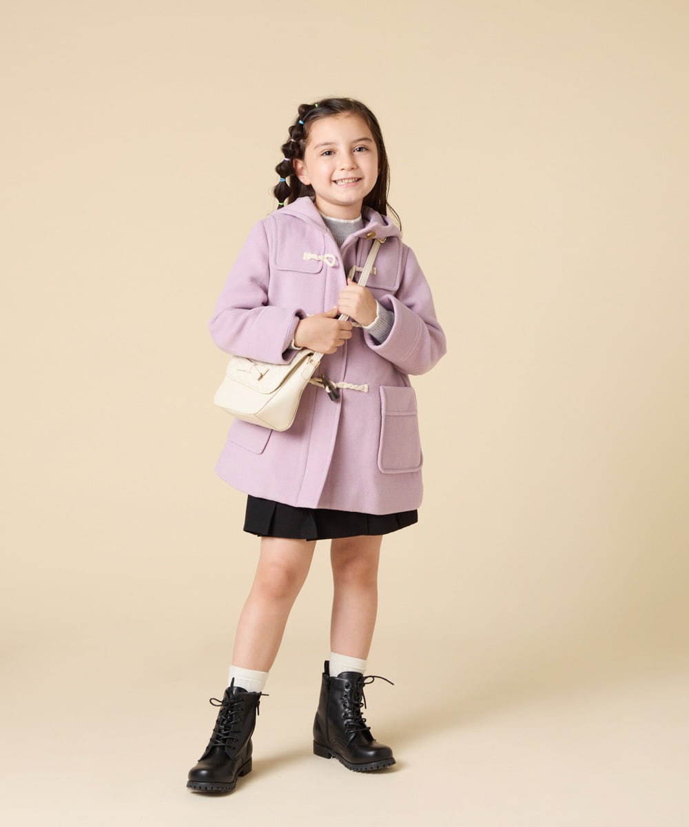 KJUAD01079 a.v.v KIDS(アー・ヴェ・ヴェ) [100-160]【アウター人気NO.１】【選べる５色展開/お家で洗える】ライトフェイクウールダッフルコート レッド