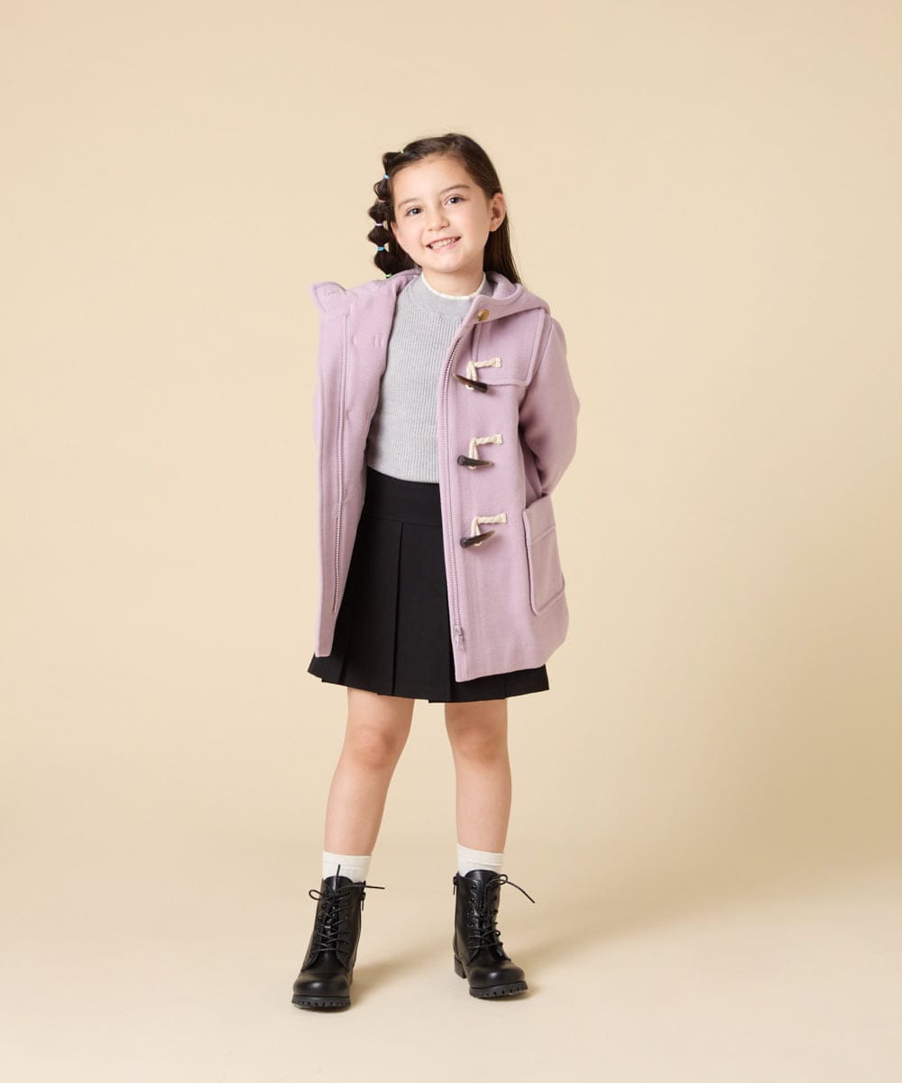 KJUAD01079 a.v.v KIDS(アー・ヴェ・ヴェ) [100-160]【アウター人気NO.１】【選べる５色展開/お家で洗える】ライトフェイクウールダッフルコート レッド