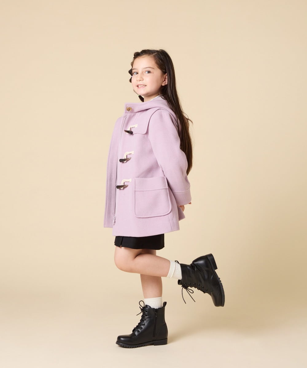 KJUAD01079 a.v.v KIDS(アー・ヴェ・ヴェ) [100-160]【アウター人気NO.１】【選べる５色展開/お家で洗える】ライトフェイクウールダッフルコート レッド